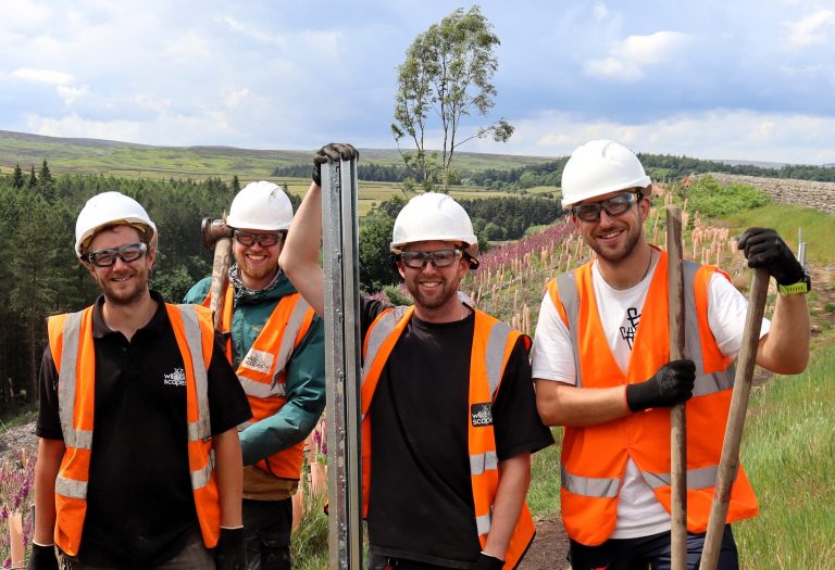 Some of the Wildscapes land team on a fencing project